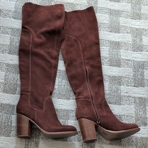 Kelsi Dagger Rich Brown Suede Over the Knee Boots
